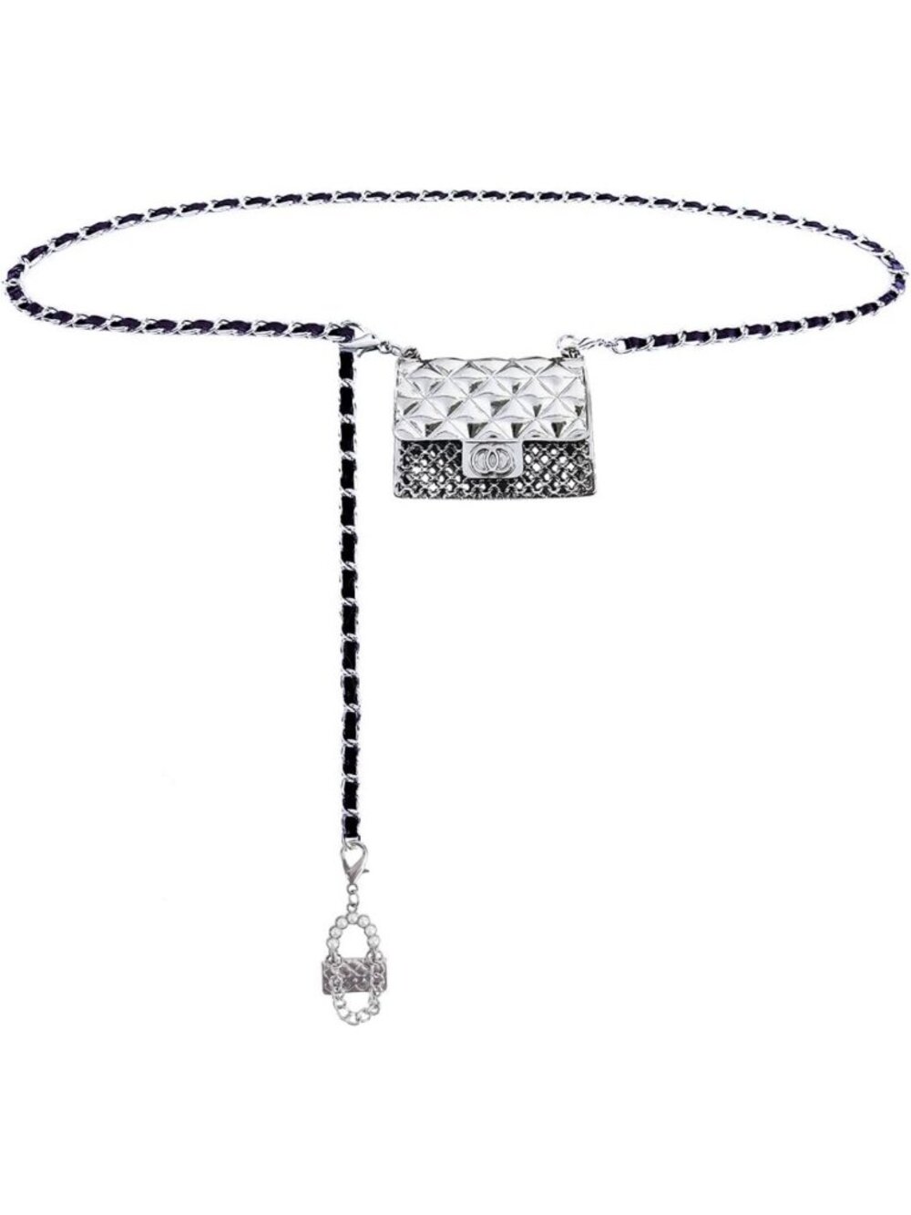 Trendy Mini Chain Belt Purse - Silver Waist Bag & Detachable Fanny Pack for